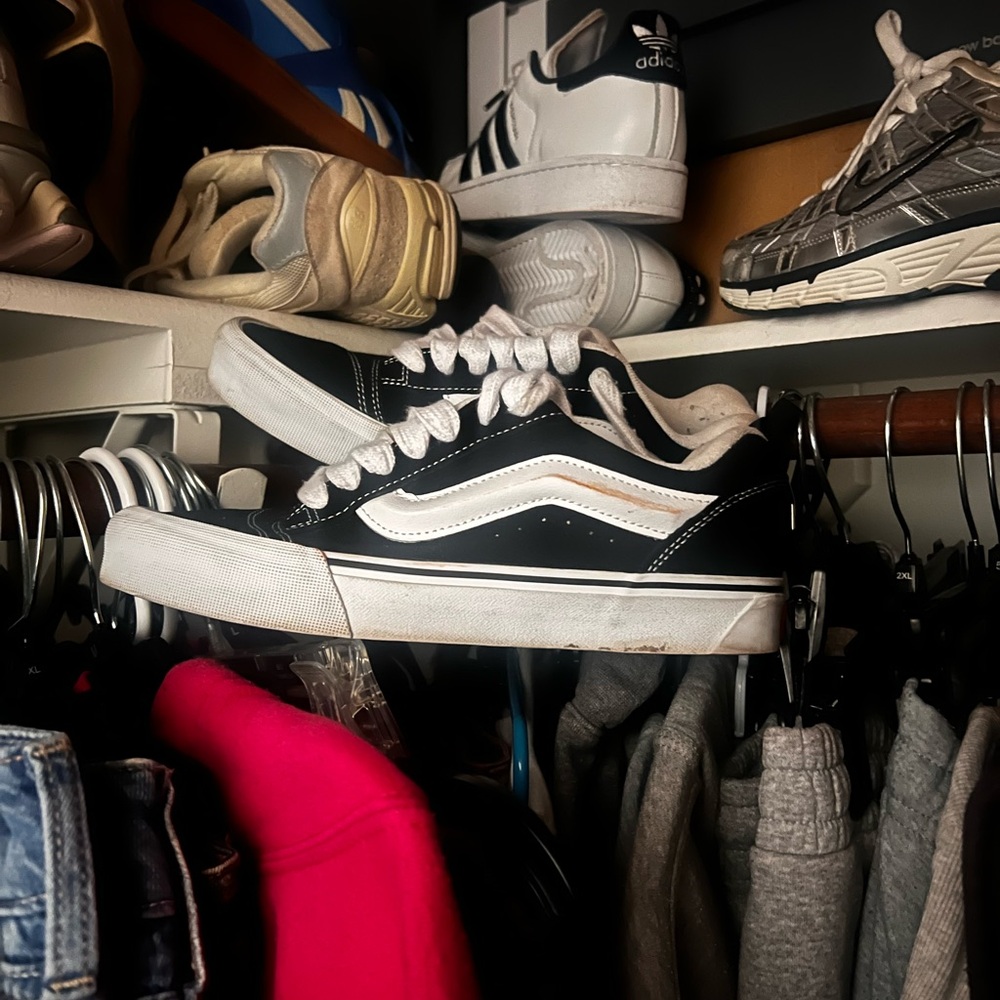 Vans Black and White Low-Top Skate Sneakers